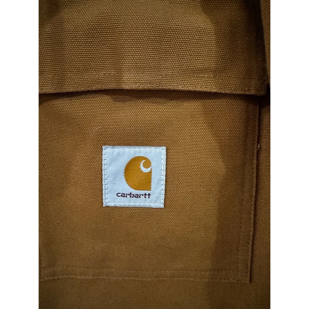 Vintage Carhartt Arctic Quilt Lined Duck Parka Brown Faux Fur Hood Mens XXL NOS